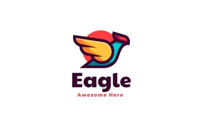 Adler-Farbmaskottchen-Logo-Design