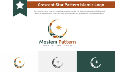 Crescent Star Pattern Art Culture Islamique Événement Ramadan Logo Communauté Musulmane
