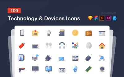 Iconos de tecnología y dispositivos