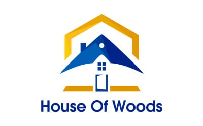 Modèle de logo de la maison des bois