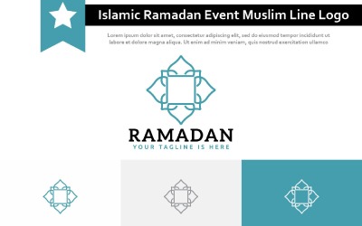 Mosaico astratto Cultura islamica Evento Ramadan Logo della linea della comunità musulmana