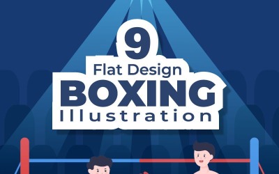 9 professionell boxning tecknad illustration