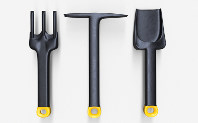 Садовый набор из 3 предметов Низкополигональная 3D модель