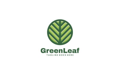 Groen blad eenvoudig mascotte-logo