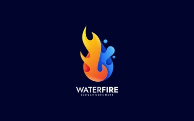 Logotipo colorido gradiente de fogo de água
