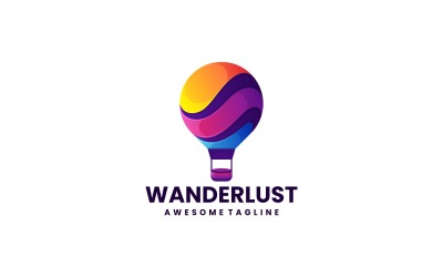 Logotipo colorido gradiente Wanderlust