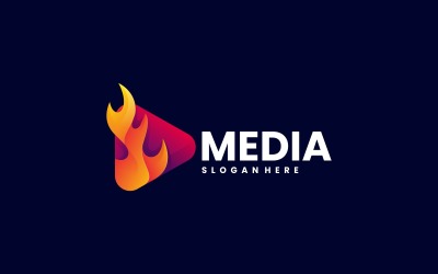 Media Fire Gradient Logo Style