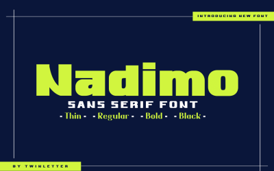 Nadimo zarif, çekici ve şehvetli bir sans serif yazı tipidir.