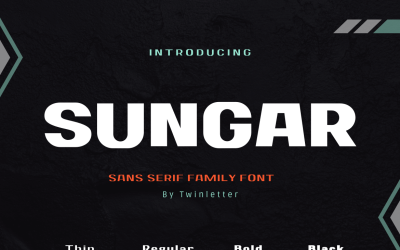 Sungar elegantní bezpatkové písmo