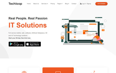 Techloop - Modèle de site Web de société de logiciels et de solutions informatiques