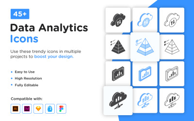 Conjunto de diseños de vectores de análisis de datos