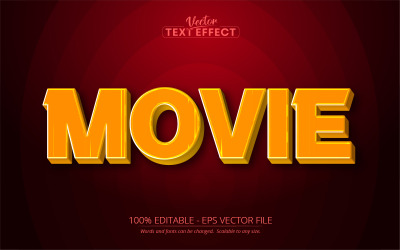 Film - redigerbar texteffekt, orange tecknad textstil, grafikillustration
