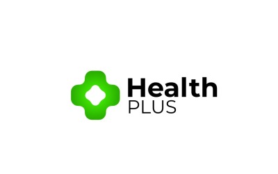 Grünes Gesundheits-Plus-Krankenhaus-Logo