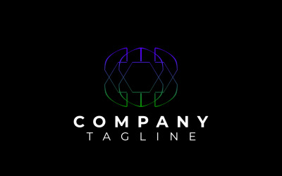 Logotipo abstrato de tecnologia de linha do futuro