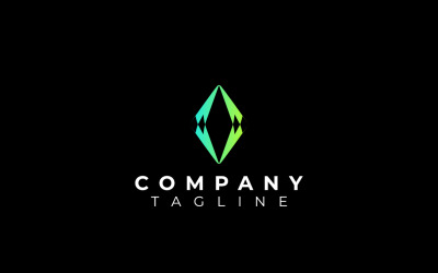 Logotipo corporativo abstracto de gemas dinámicas