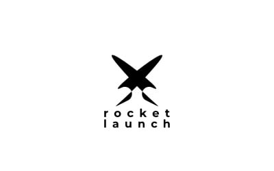 Rocket Launch Letter X Logo