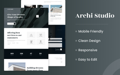 Archi Studio – Építészeti céloldal HTML-sablonja