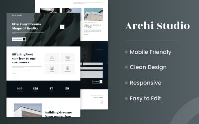Archi Studio - HTML-шаблон цільової сторінки архітектури