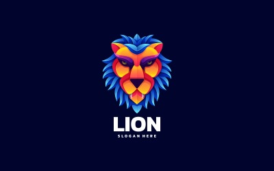 Design de logotipo colorido de leão