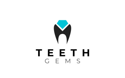 Dientes Gems Clever Smart Logotipo de doble significado