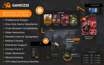 Gameizze - тема для ігрового магазину Elementor Woocommerce