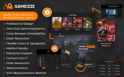 Gameizze - Tema Woocommerce Elementor de la tienda de juegos