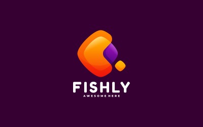 Gradient koloru ryby w stylu logo