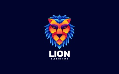 Lion färgglada logotypdesign