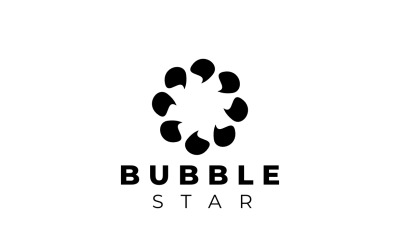 Logotipo de chat de burbujas de estrellas espaciales