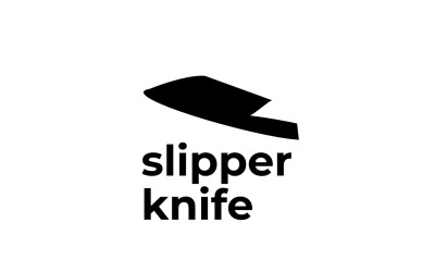 Logotipo de doble significado de cuchillo zapatilla