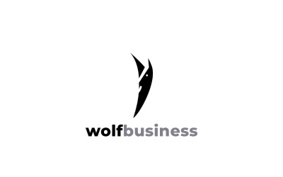 loup, homme affaires, cravate, logo