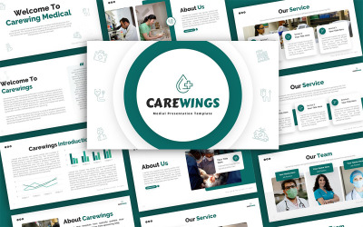 Modelo de apresentação de PowerPoint multifuncional médico Carewings