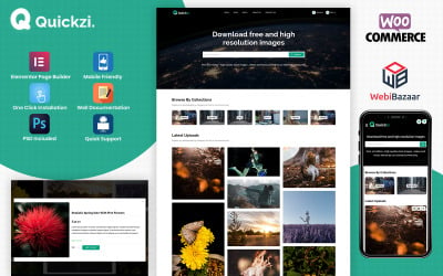 Quickzi — Креативная фотография, векторная и PSD-загрузка Тема для Wordpress