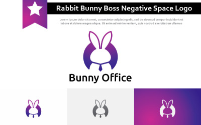 Rabbit Bunny Büroarbeit Chef Mitarbeiter Negativraum Logo