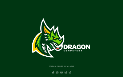 Smok Prosty Projekt Logo Maskotki