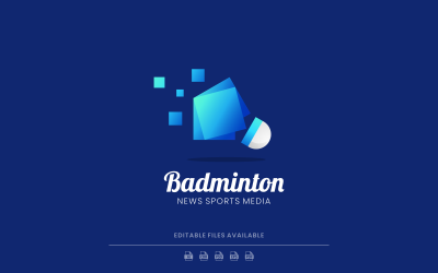 Stile del logo sfumato di badminton