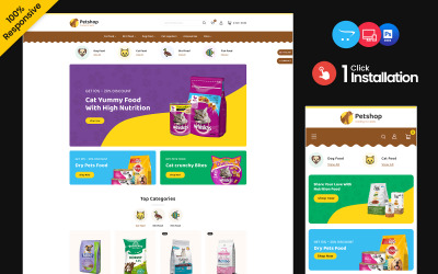 Зоомагазин – Адаптивний магазин кормів для догляду за тваринами Opencart