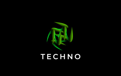 Abstraktes Logo mit grünem dunklem Farbverlauf