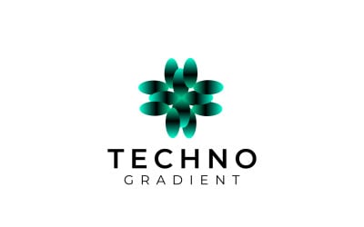 Logo techno vert abstrait