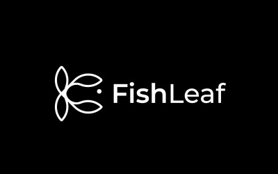 Logotipo de doble significado de hoja de pez