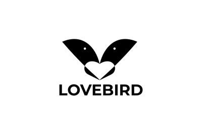 Logotipo negativo inteligente Love Bird inteligente