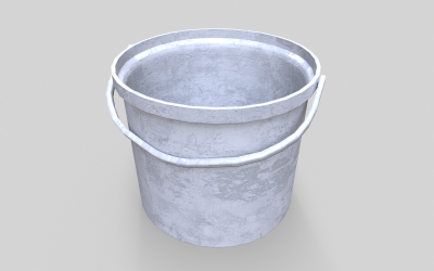 Old Paint Bucket - Game Ready Low-poly 3D-modell
