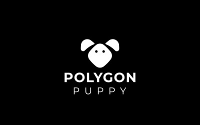 Polygon-Welpen-Hundekopf-Logo