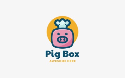 Schwein-Box-einfaches Maskottchen-Logo