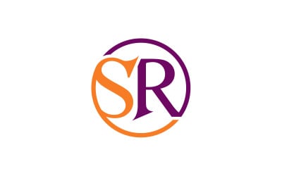 SR Logo Tasarım Vektör Şablonu