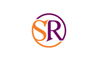 SR logotyp design vektor mall