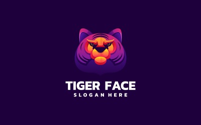 Tiger Face Gradient Logo Style