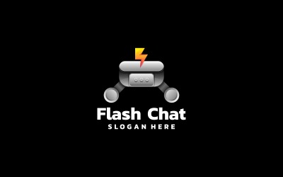 Estilo do logotipo gradiente do Flash Chat