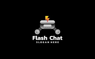 Flash Chat Gradiënt Logo-stijl