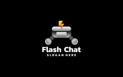 Flash Chat Gradient Logo Style
